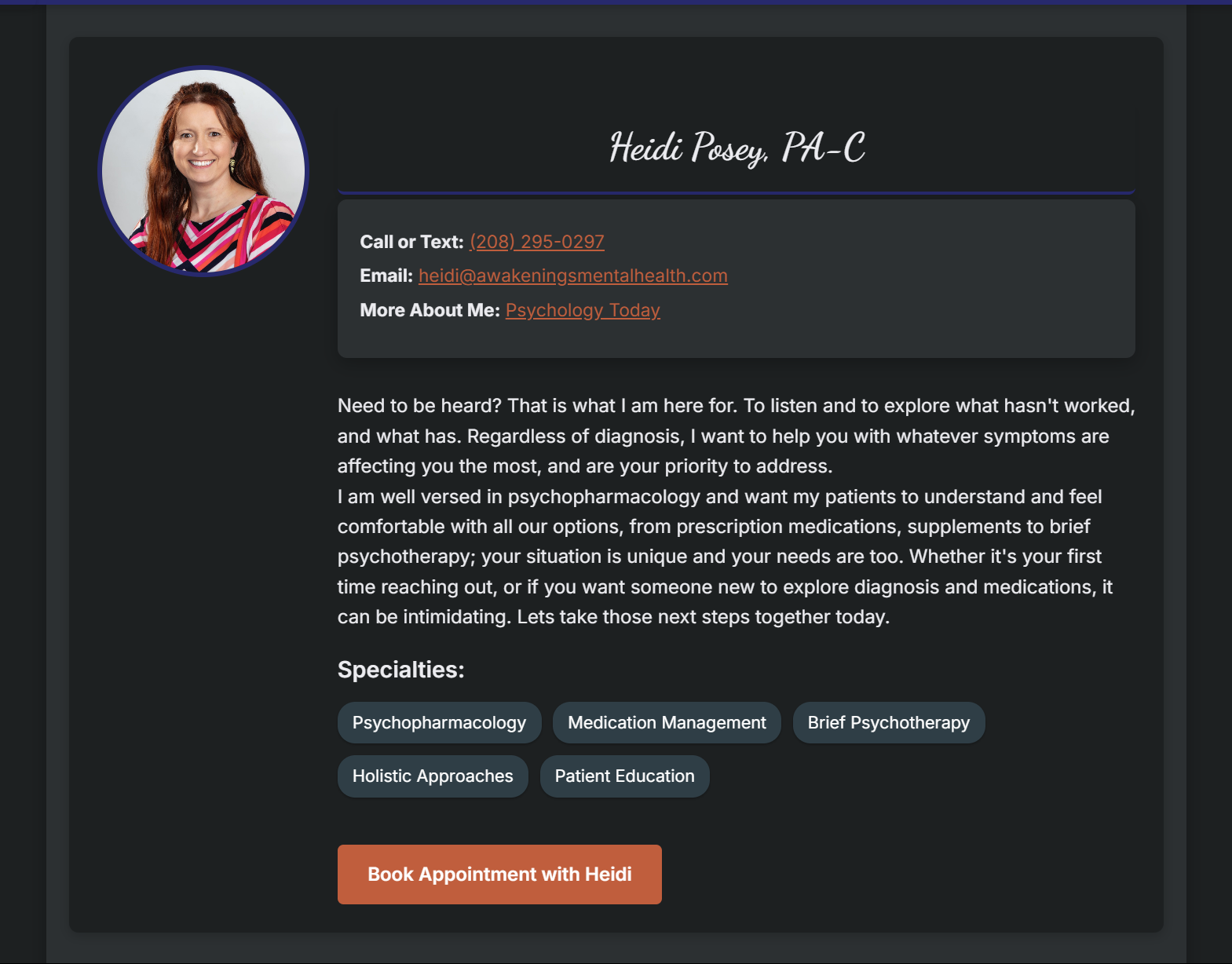 Healthcare Provider (Dark Mode)